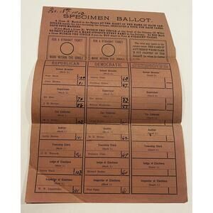 Pennsylvania Voting Ballot 1903 Greenfield Blair County PA Claysburg Altoona